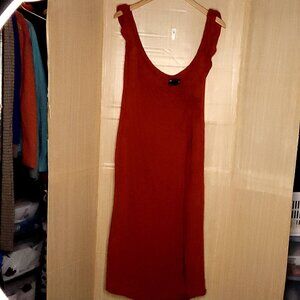 Asos Rusty Red Gauzy Sleeveless Wrap Maxi Dress 12